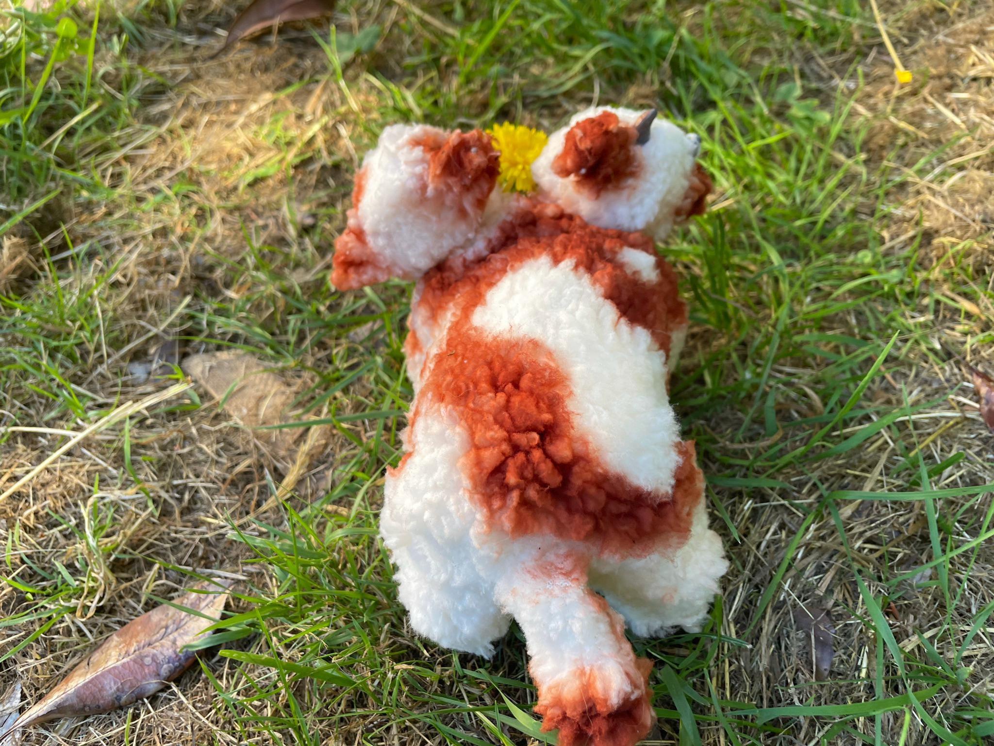 CUSTOM Fluffy Cow two headed OOAK resin Artdoll (not posable)