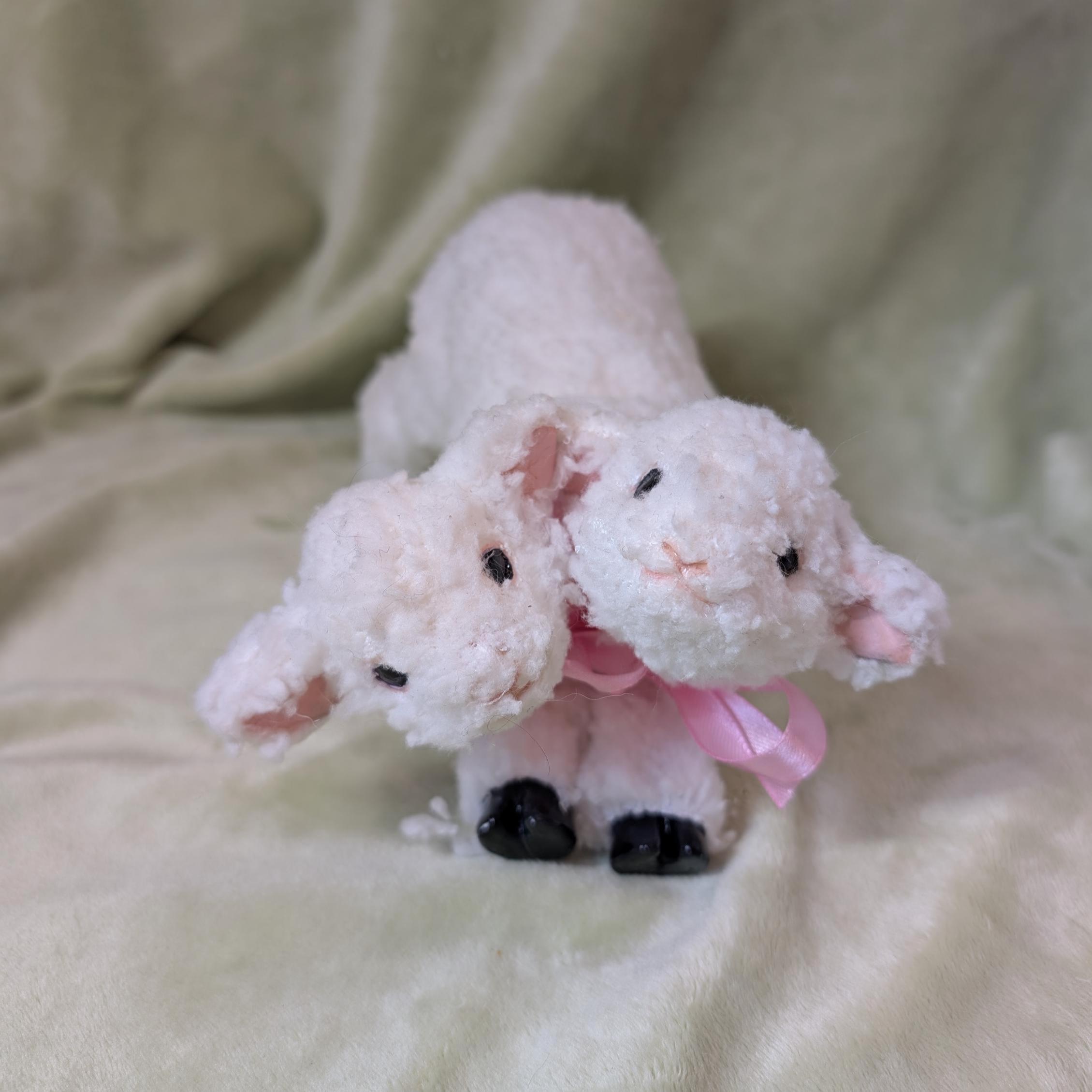 OOAK Posable Two Headed Lamb Art Doll