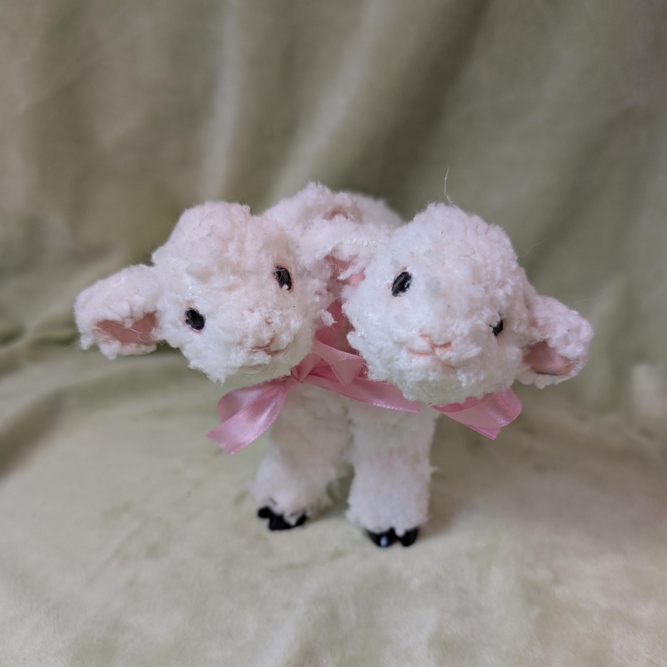 OOAK Posable Two Headed Lamb Art Doll
